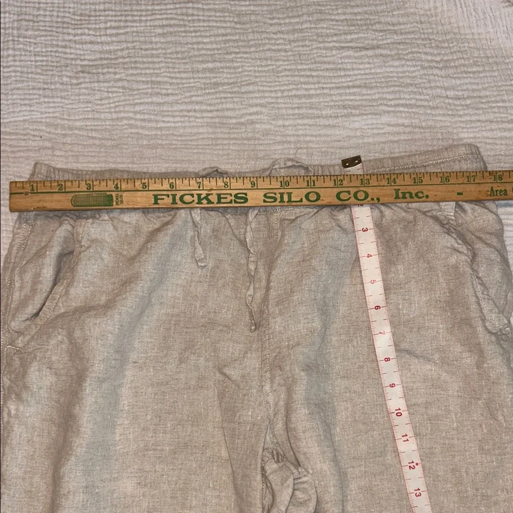 L.L. BEAN Women’s Pants Cream 16 100% Linen Wide Leg Resort Travel Preppy Artsy - Picture 5 of 11